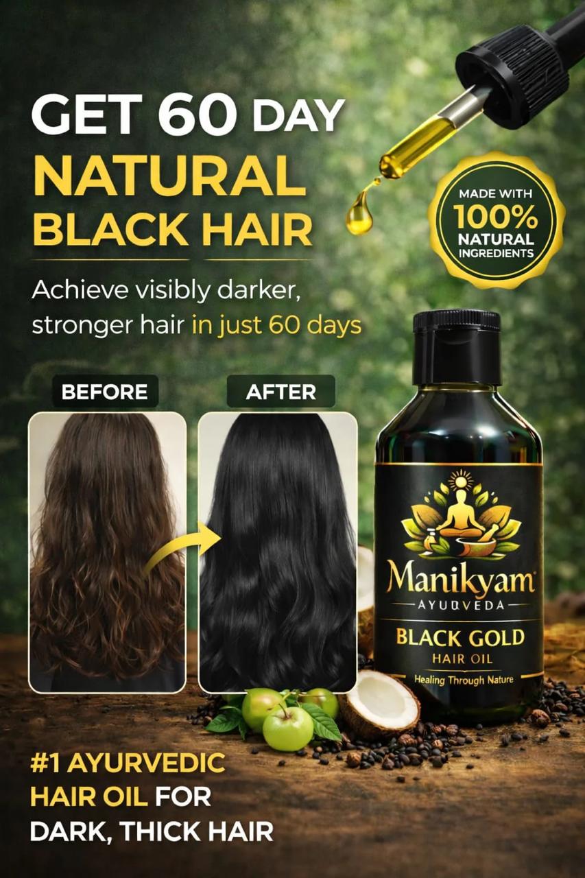 🌿 BUY 1 GET 1 FREE Black Gold Hair Oil  - 100% Working 🌿